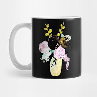 Vase of Roses in Grunge Mug